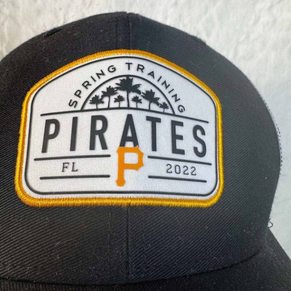 Pittsburgh Pirates Spring Training 2022 OSFA Blk & Wht Trucker Mesh Hat 47 Brand - Picture 2 of 9